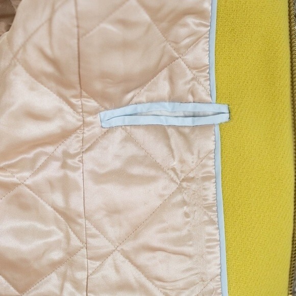 J. Crew Stadium Cloth Wool Cocoon Coat Citron Yellow Size 4 - Picture 10 of 11
